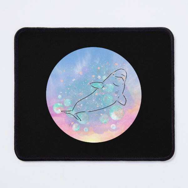 Item preview, Beluga Whale Swimming Watercolor Rainbow Illustration designed and sold by kuremureDesign.