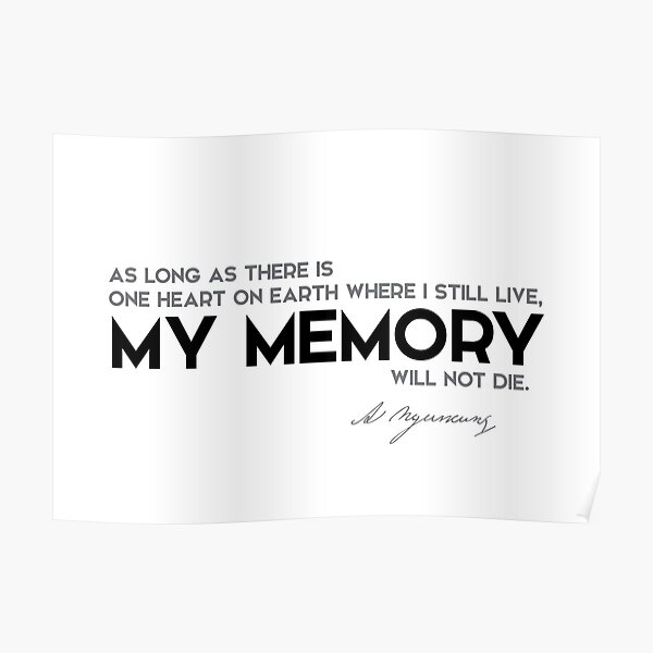 my memory will not die - alexander pushkin Poster