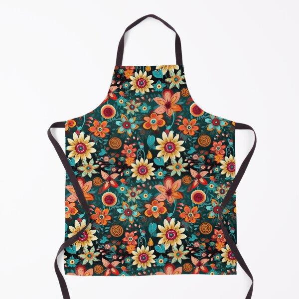 Item preview, Orange and Teal Flower Garden designed and sold by Driftwood Spirits.