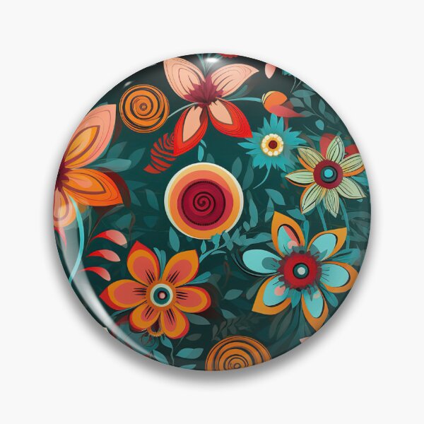 Item preview, Jardín de flores de color naranja y verde azulado designed and sold by Driftwood Spirits.