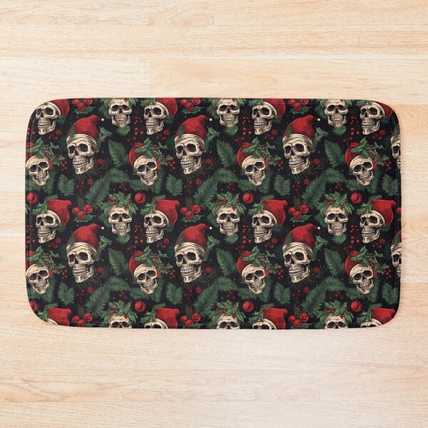 Item preview, Christmas Skull Wearing a Santa Hat designed and sold by Michele Bergh.