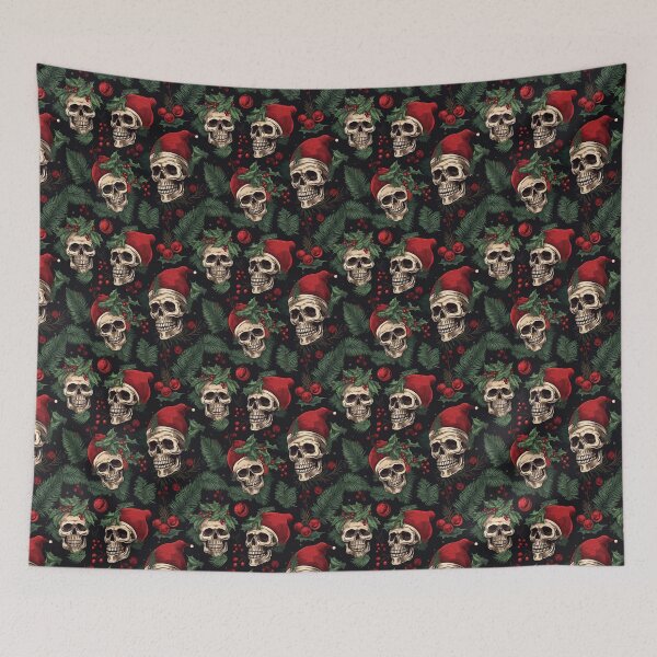 Item preview, Christmas Skull Wearing a Santa Hat designed and sold by Michele Bergh.