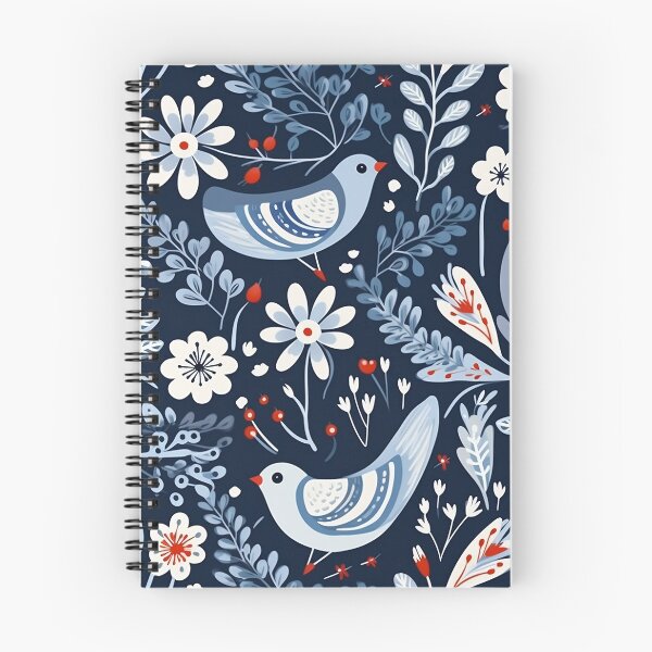 Aperçu de l'œuvre Motif floral d'oiseaux créée et vendue par DefauItCube.