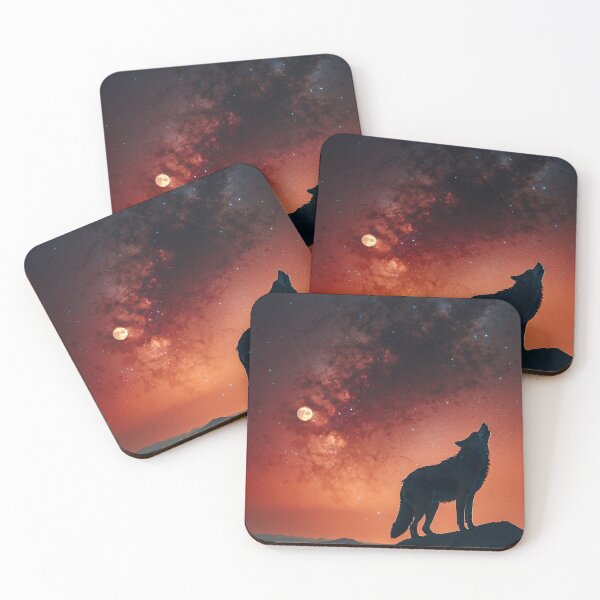 Item preview, Full moon wolf art designed and sold by ZenStickConcept.