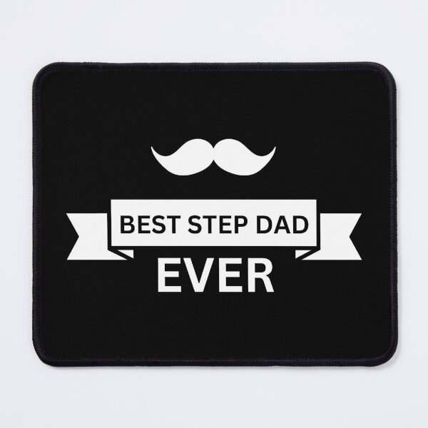 Item preview, BEST STEP DAD EVER Simple Typo with Moustache designed and sold by akaiawa.