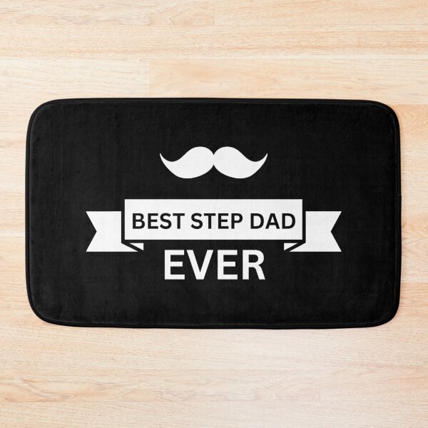 Item preview, BEST STEP DAD EVER Simple Typo with Moustache designed and sold by akaiawa.