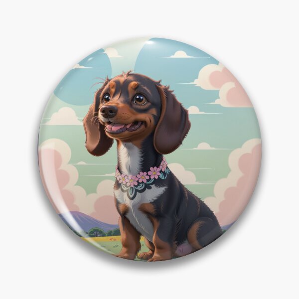 Item preview, Portrait adorable Dachshund dog beautiful colorful landscape designed and sold by Tio-Tecun.