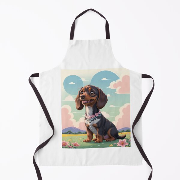 Item preview, Portrait adorable Dachshund dog beautiful colorful landscape designed and sold by Tio-Tecun.