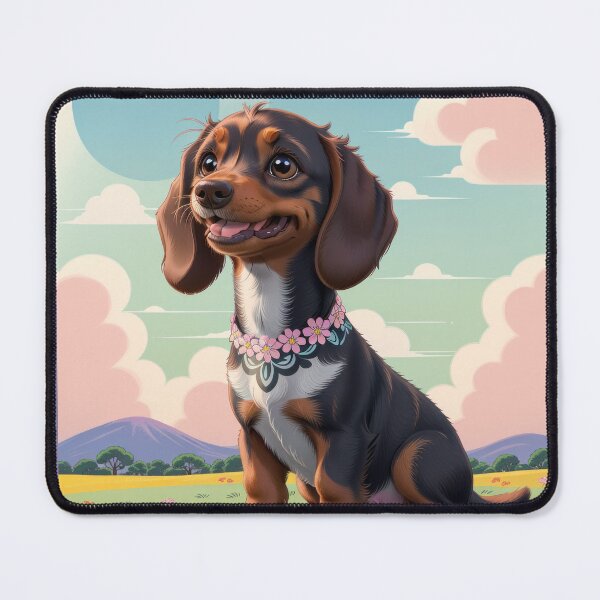 Item preview, Portrait adorable Dachshund dog beautiful colorful landscape designed and sold by Tio-Tecun.