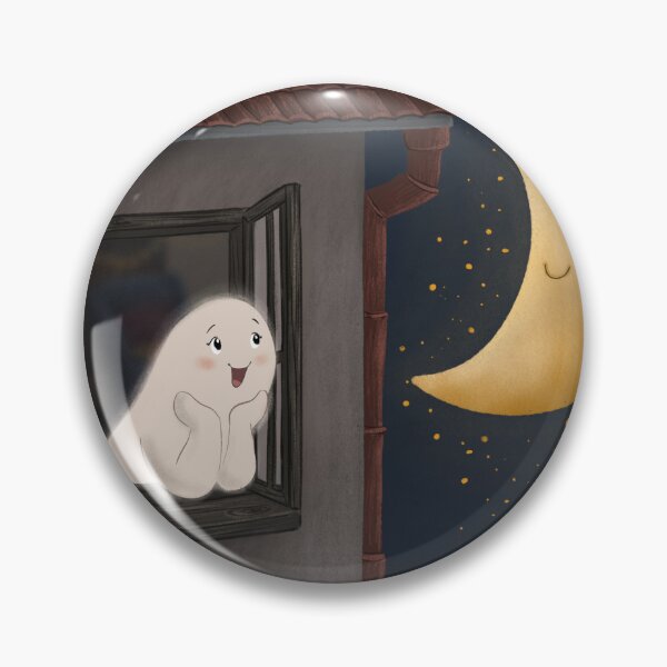 Item preview, Cute ghost and the moon designed and sold by ZeinalArt.