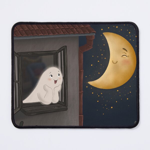 Item preview, Cute ghost and the moon designed and sold by ZeinalArt.