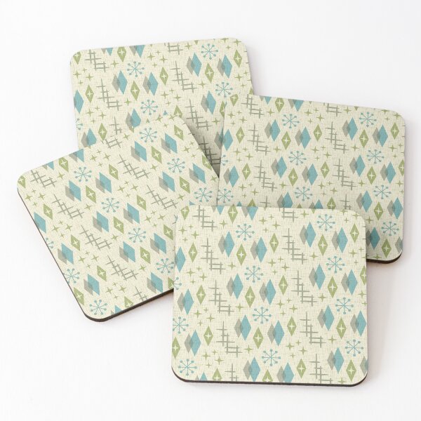 Item preview, Mid Century Modern Googie Starburst Pattern 121 Mid Mod Blue Gray and Green designed and sold by tonymagnerart.