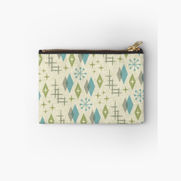 Aperçu de l'œuvre Mid Century Modern Googie Starburst Pattern 121 Mid Mod Bleu Gris et Vert créée et vendue par tonymagnerart.