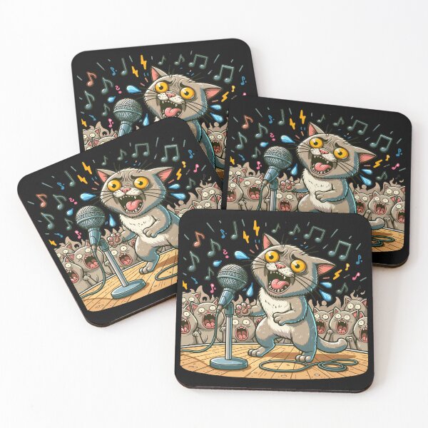 Item preview, Auto-Tuned Cat Singer: Hilarious Cartoon Meme Design designed and sold by ElLocoMus.