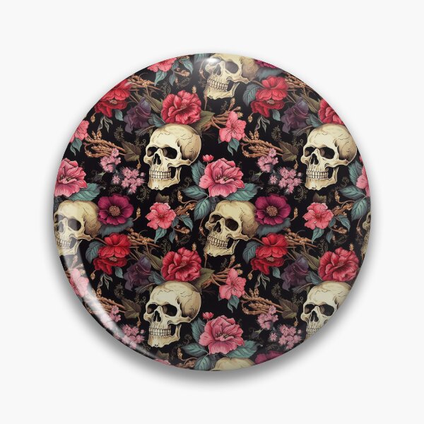 Item preview, Floral Skulls And Crossbones Illustration designed and sold by Michele Bergh.