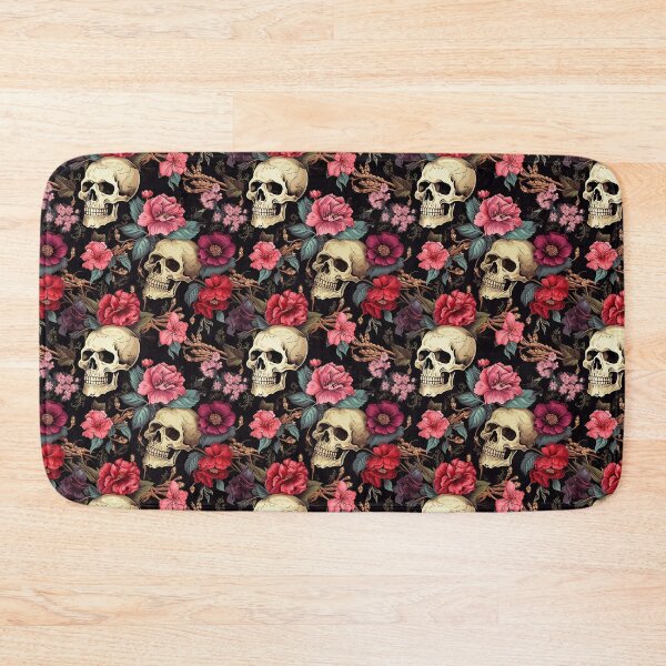 Item preview, Floral Skulls And Crossbones Illustration designed and sold by Michele Bergh.