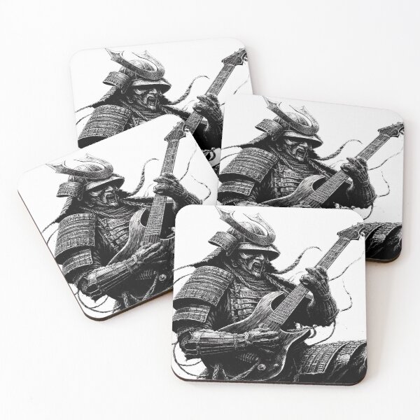 Item preview, Metal Guitarist Samurai drawing designed and sold by Joako Zeta.