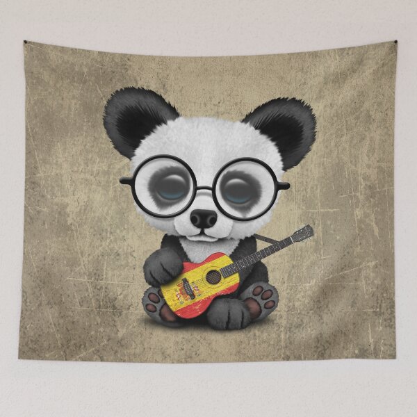 Artikelvorschau, Baby Panda, der spanische Flaggen-Gitarre spielt entworfen und verkauft von JeffBartels.