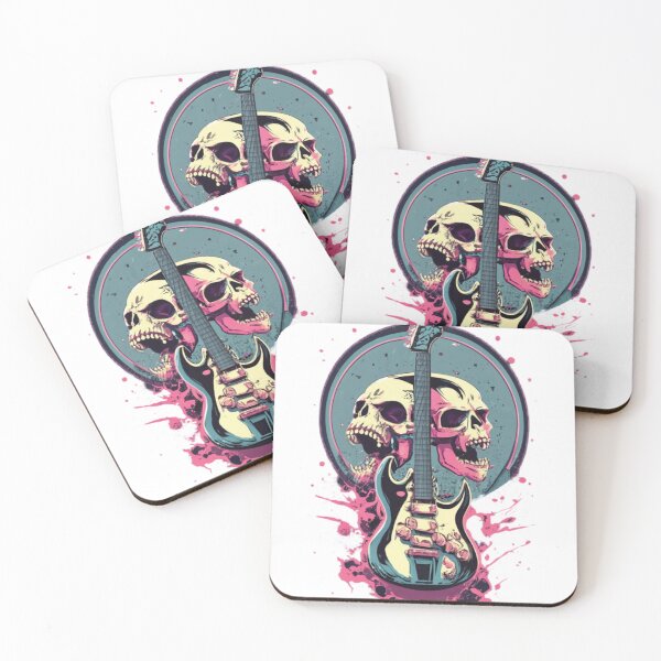 Item preview, Funny cute guitarist skull designed and sold by TruckerPLShop.