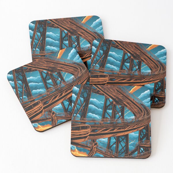 Item preview, For the Love of Roller Coasters - Scary Roller Coaster Tracks and Lightning - Roller Coaster to Nowhere designed and sold by Butler in the Home.