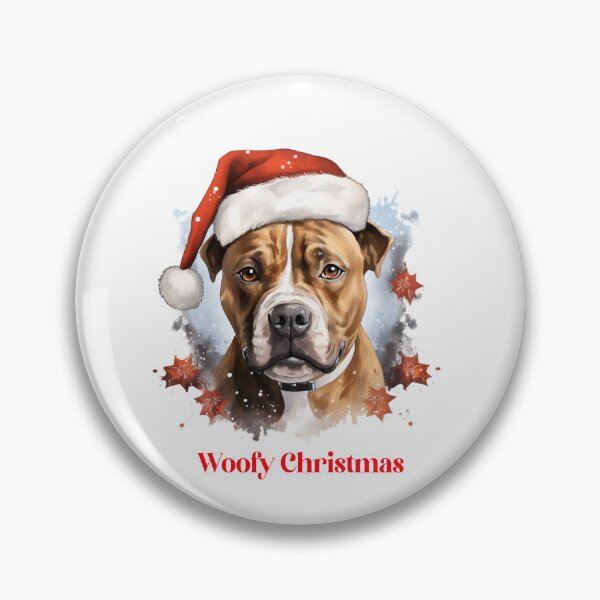 Artikelvorschau, American Staffordshire Terrier Weihnachtshunde Woofy Christmas X-Mas entworfen und verkauft von OliveAndSnow.