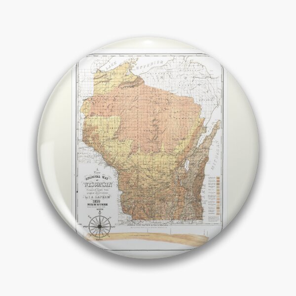 Item preview, Wisconsin State Map 1869 designed and sold by Jean Plout.