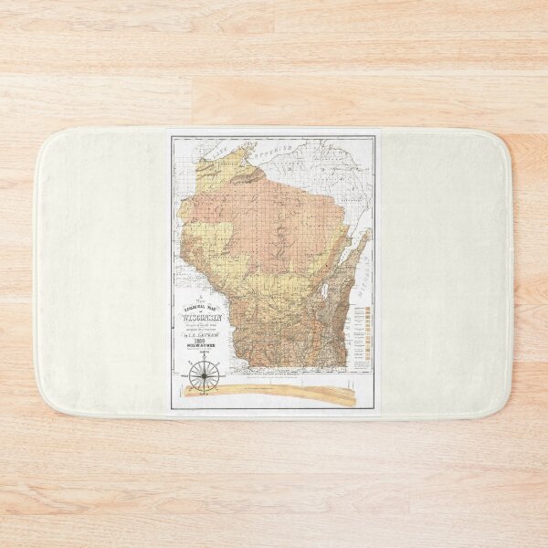 Item preview, Wisconsin State Map 1869 designed and sold by Jean Plout.