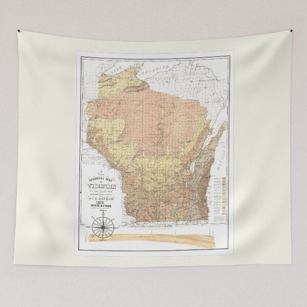 Item preview, Wisconsin State Map 1869 designed and sold by Jean Plout.