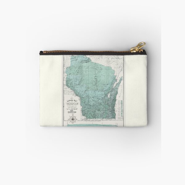 Item preview, Wisconsin State Map 1869 Green designed and sold by Jean Plout.