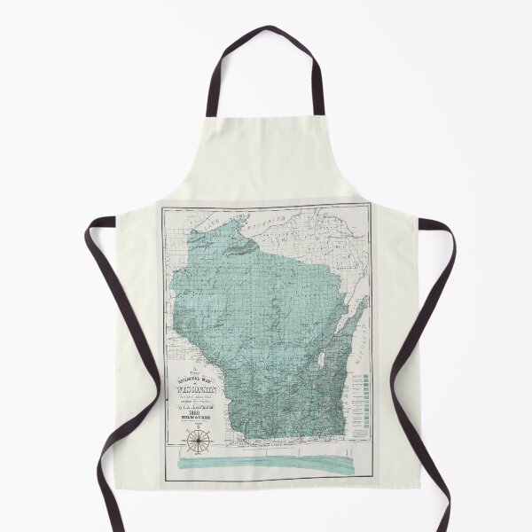 Item preview, Wisconsin State Map 1869 Green designed and sold by Jean Plout.