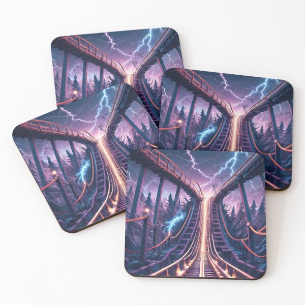 Item preview, For the Love of Roller Coasters - Scary Roller Coaster Tracks and Lightning - Roller Coaster to Nowhere designed and sold by Butler in the Home.