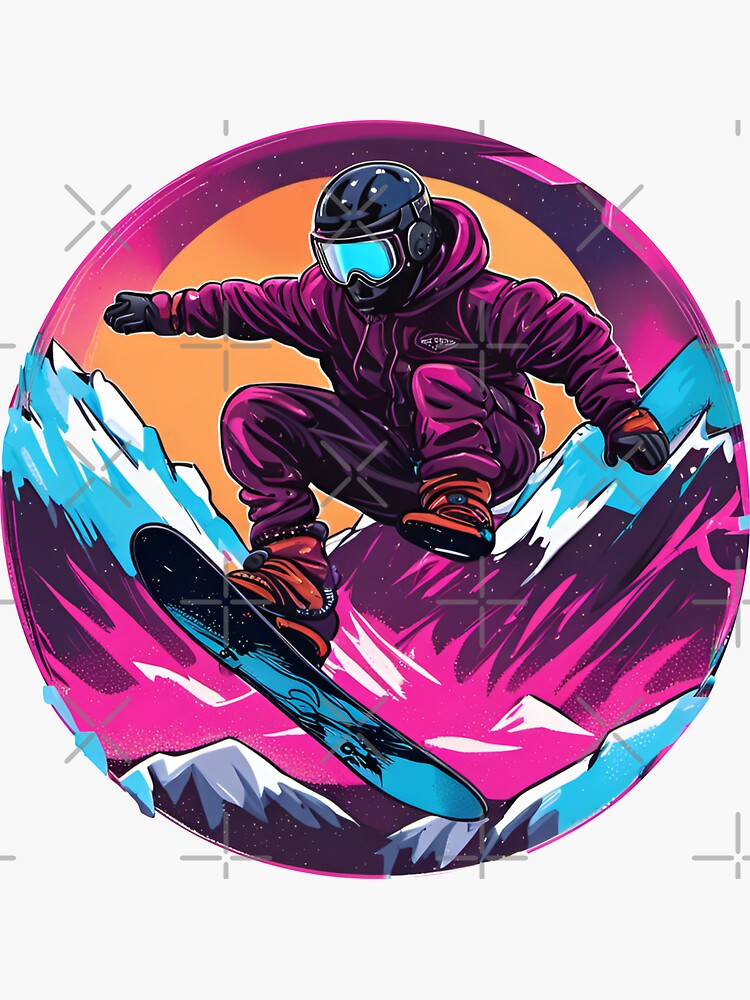 Thumbnail 3 of 3, Sticker, Snowboarder designed and sold by inspire-gifts.