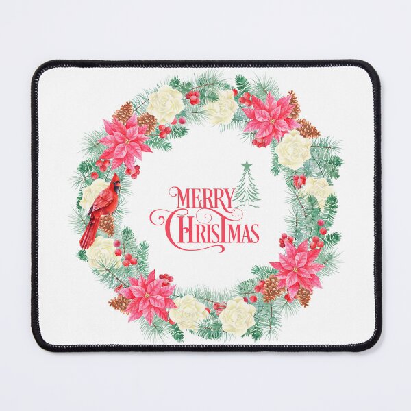 Item preview, Watercolor Christmas Poinsettia Wreath designed and sold by silviaol.