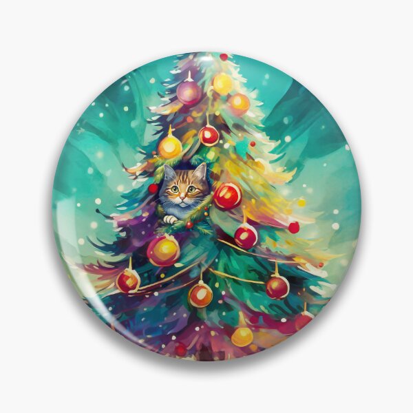 Item preview, Cat Hiding in a Christmas Tree designed and sold by ArtFactoryAI.