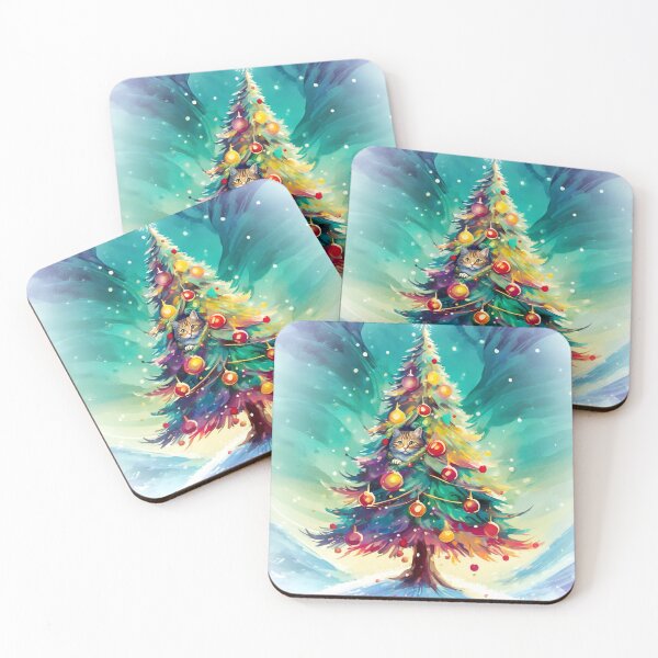 Item preview, Cat Hiding in a Christmas Tree designed and sold by ArtFactoryAI.