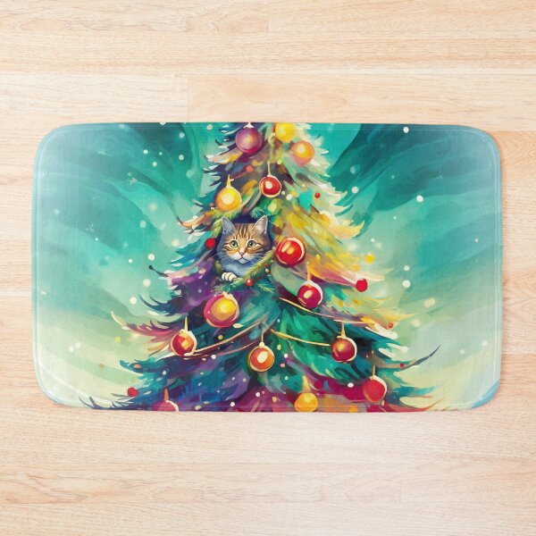 Item preview, Cat Hiding in a Christmas Tree designed and sold by ArtFactoryAI.