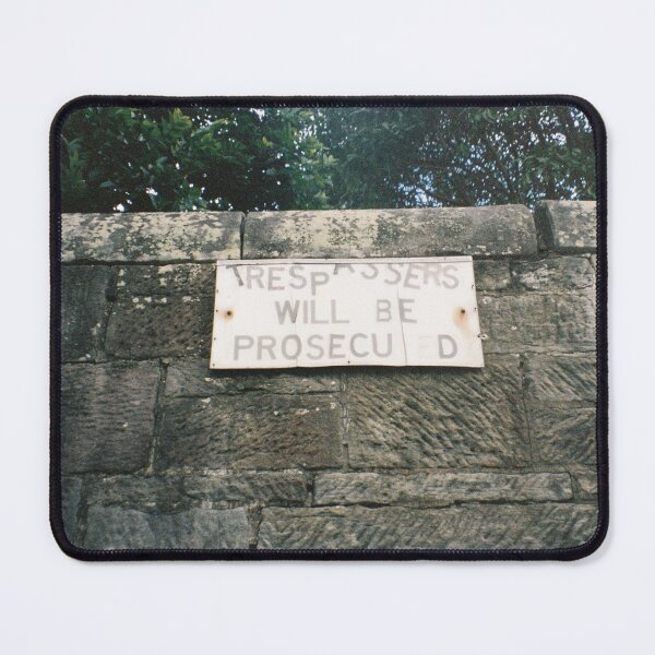 Item preview, Vintage Vinyl Sign Film Photography - 'Trespassers Will be Prosecuted' designed and sold by HFGjewels.
