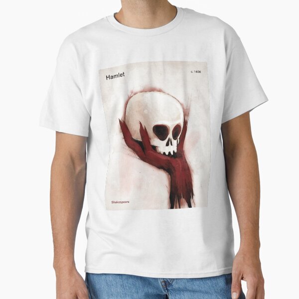 Vista previa del artículo con la obra «Hamlet - Arte teatral de William Shakespeare para bibliófilos, amantes de los libros, lectores y escritores», diseñado y vendido por RedHillPrints.