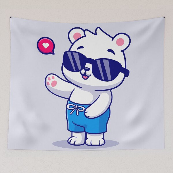 Item preview, Cute Polar Bear Summer Greeting designed and sold by hjian8219.