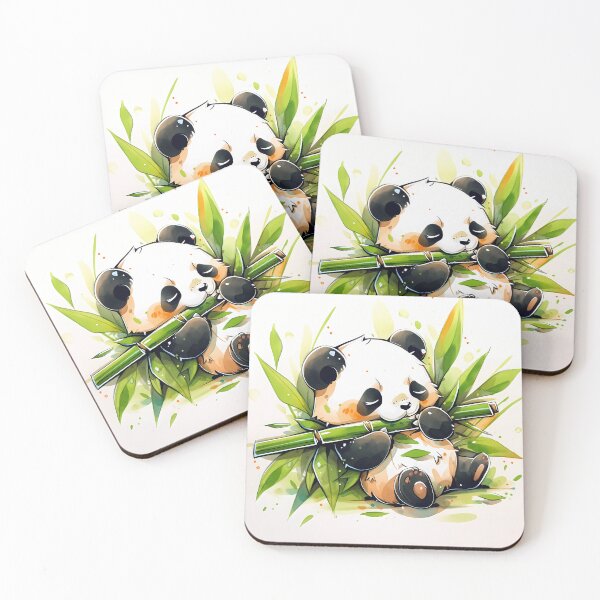 Item preview, Adorable Kawaii Cute Baby Panda Eating Bamboo designed and sold by CGSGraphics.
