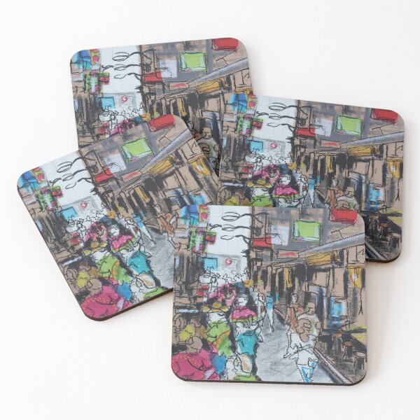 Item preview, Laneway Lunchers Melbourne Thread Sketch designed and sold by JulietDCollins.