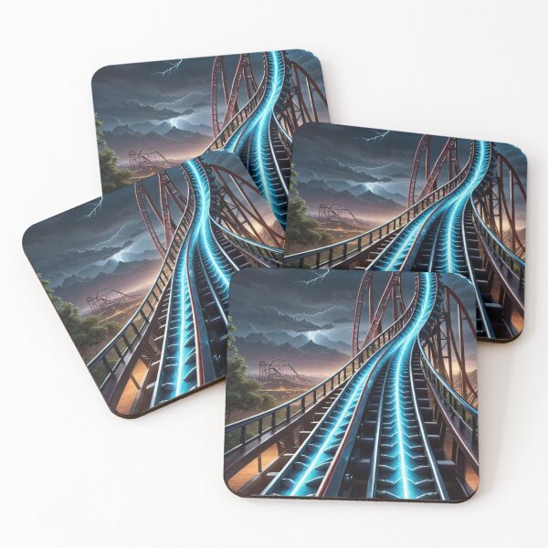 Item preview, For the Love of Roller Coasters - Scary Roller Coaster Tracks and Lightning - Roller Coaster to Nowhere designed and sold by Butler in the Home.