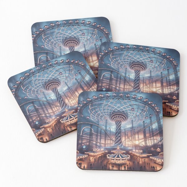 Item preview, Illuminated Amusement Park with Celestial Coasters designed and sold by Newpixelland.