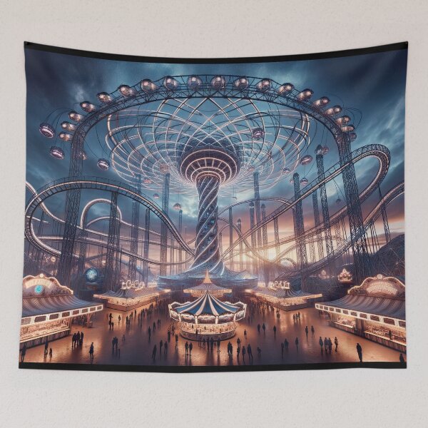Item preview, Illuminated Amusement Park with Celestial Coasters designed and sold by Newpixelland.
