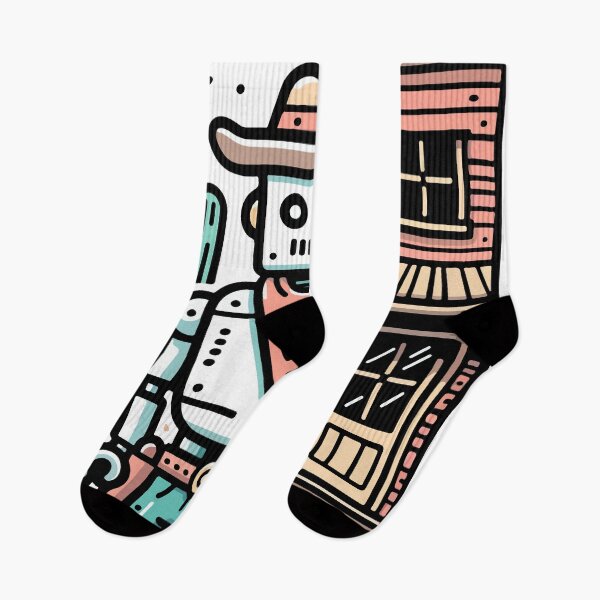 Item preview, Colorful Robot Outlaw in Desert Landscape designed and sold by OniumEth.