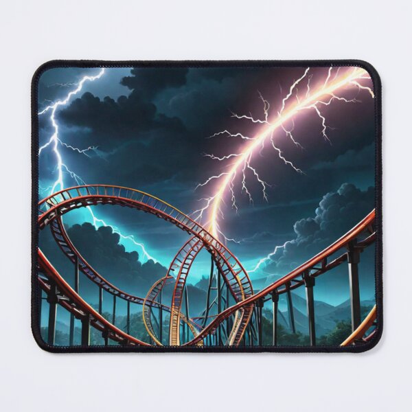 Item preview, For the Love of Roller Coasters - Scary Roller Coaster Tracks and Lightning - Roller Coaster to Nowhere designed and sold by Butler in the Home.