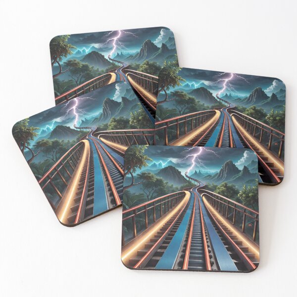 Item preview, For the Love of Roller Coasters - Scary Roller Coaster Tracks and Lightning - Roller Coaster to Nowhere designed and sold by Butler in the Home.