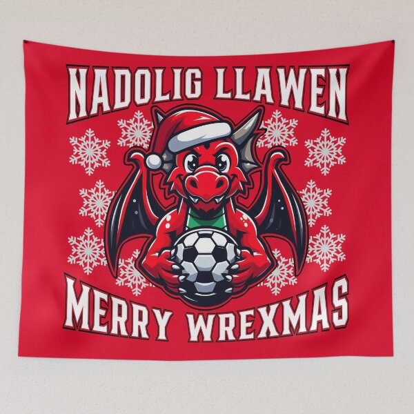 Item preview, Nadolig Llawen Merry Wrexmas Wrexham Suéter navideño designed and sold by Digital Spurs.