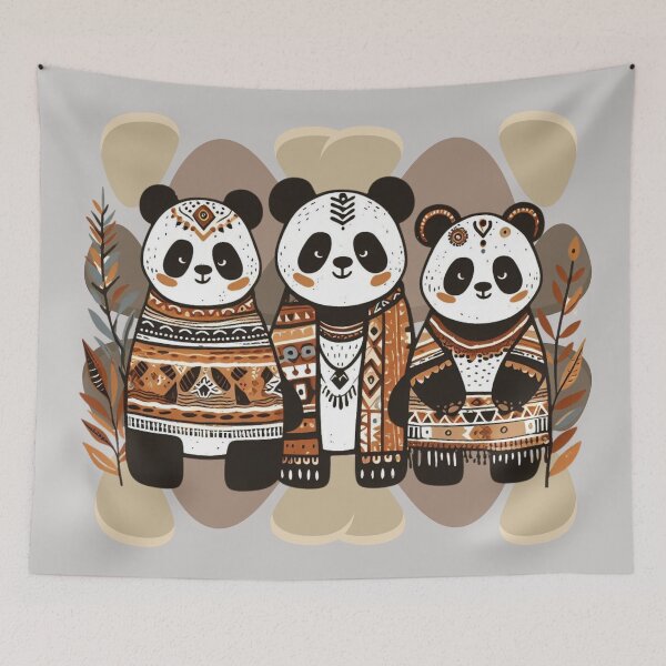 Item preview, African style panda bears - Boho animals design designed and sold by Alkymias.