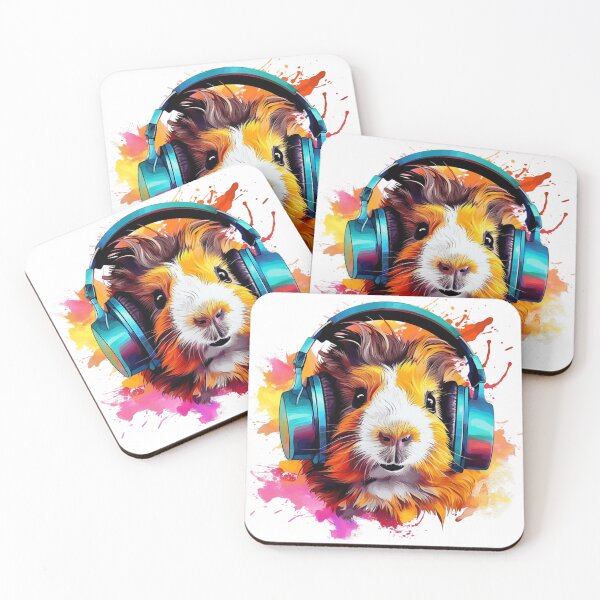 Item preview, Watercolor Headphones Funny Guinea Pig   designed and sold by ArtFromBeyond.